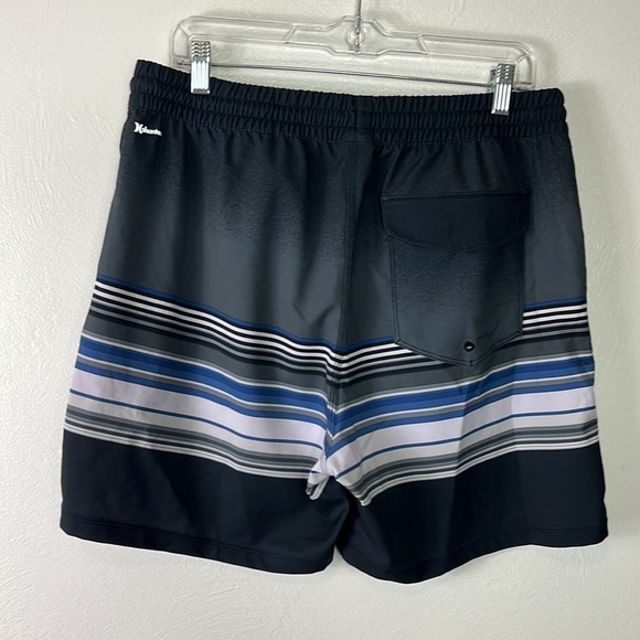 Hurley Phantom Shorts Men's L Gray Ombre + Blue Stripe Hybrid Inseam 5.5" - Picture 14 of 15
